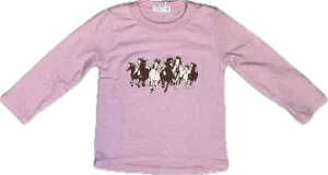 Cozii- L/S CREW TEE  RUNNING MUSTANGS (pink)
