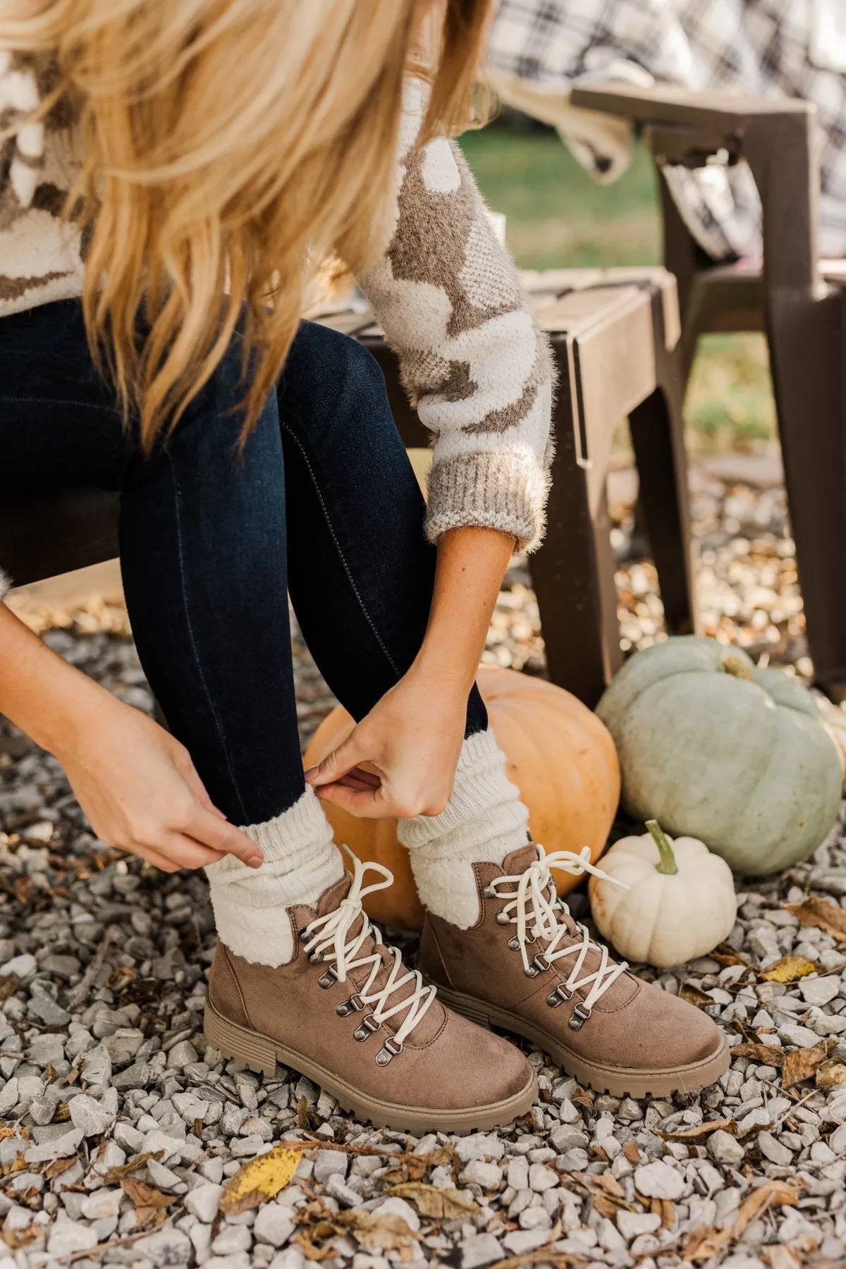 Cozy Knit Boot Socks- Ivory