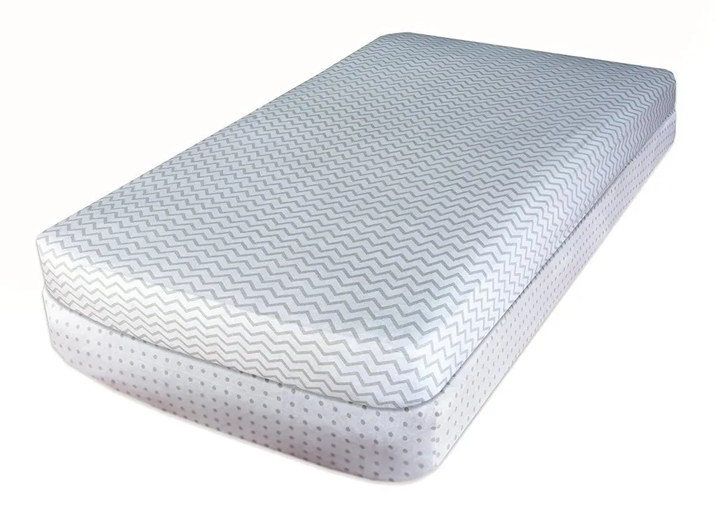Crib Sheet Set |- Grey Chevron and Polka Dot