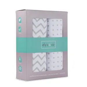 Crib Sheet Set |- Grey Chevron and Polka Dot