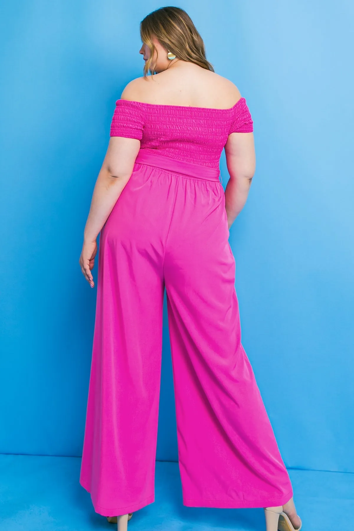 Curvy Solid Woven Jumpsuit