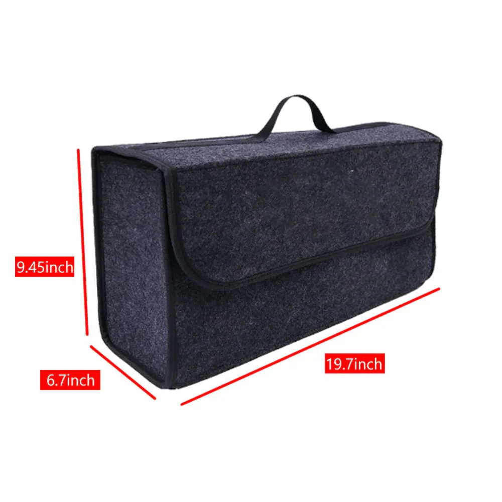 Custom Text For Soft Felt Car Bag Organizer, Compatible with All Cars, Folding Car Storage Box Non Slip Fireproof Car Trunk Organizer DR12990