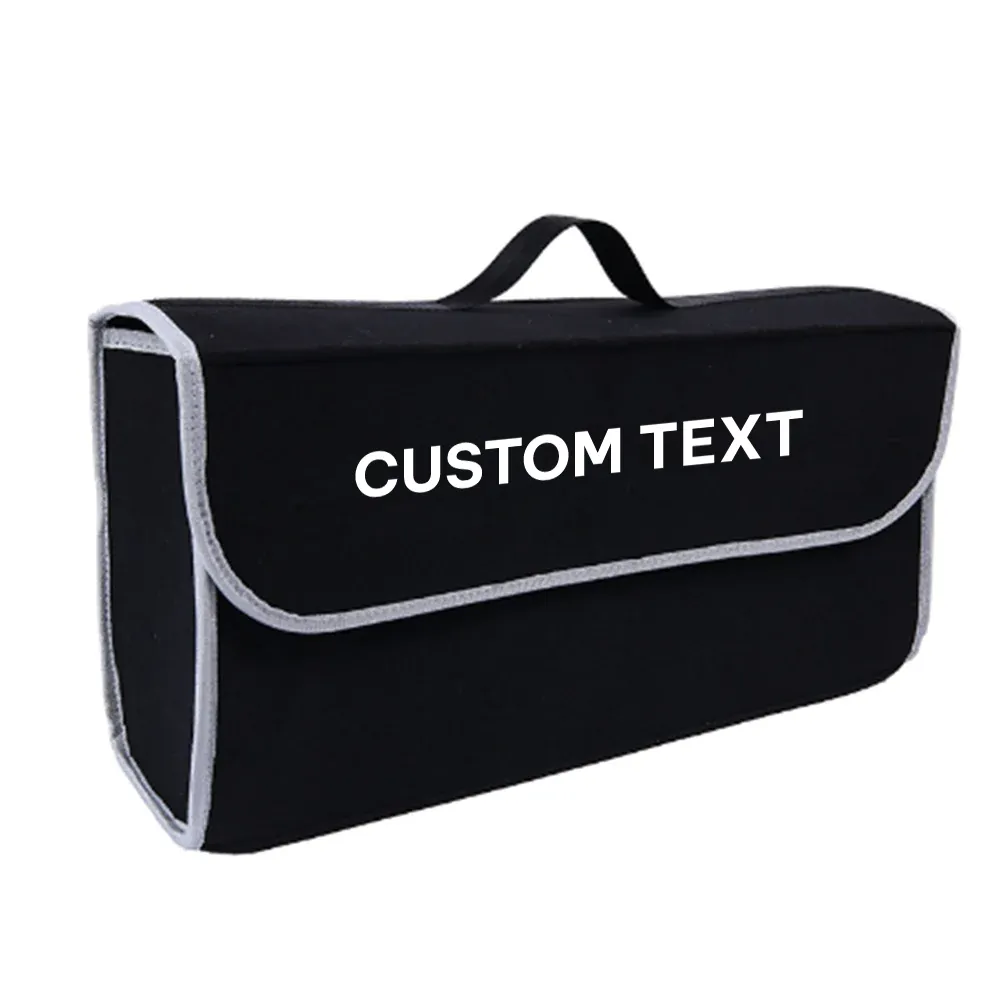 Custom Text For Soft Felt Car Bag Organizer, Compatible with All Cars, Folding Car Storage Box Non Slip Fireproof Car Trunk Organizer DR12990