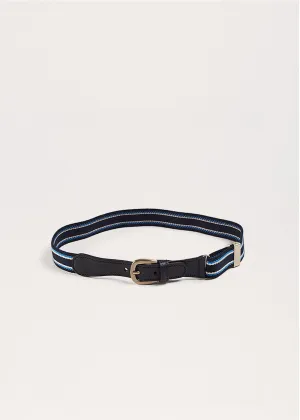 Dark Blue Striped Belt