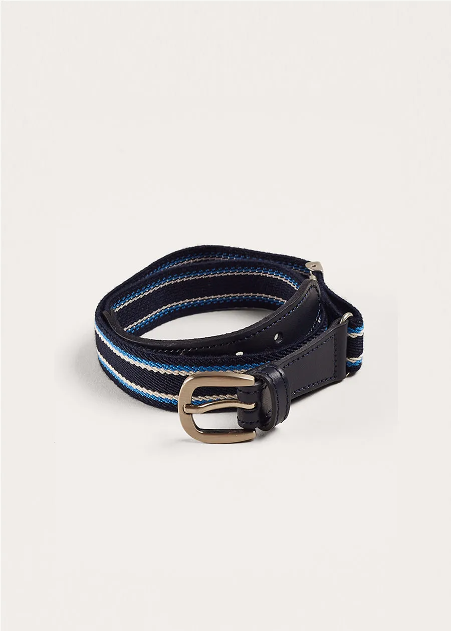 Dark Blue Striped Belt
