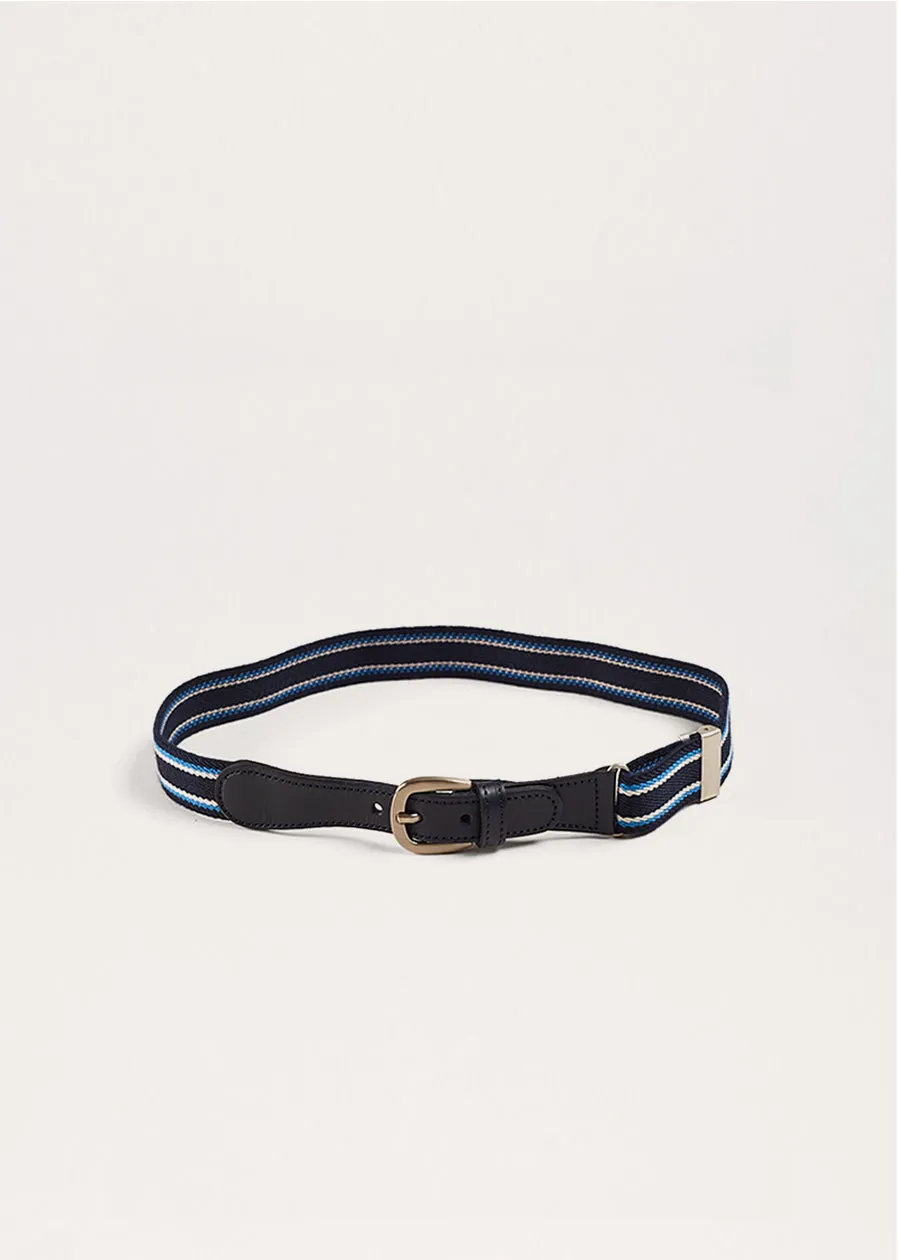 Dark Blue Striped Belt