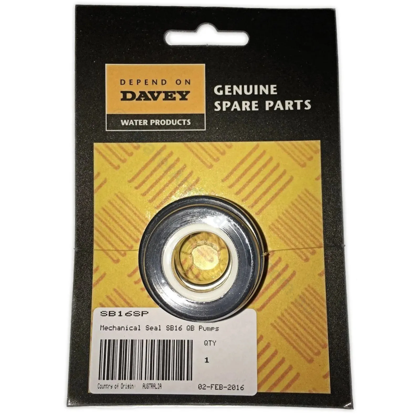 Davey QB Booted Mechanical Seal