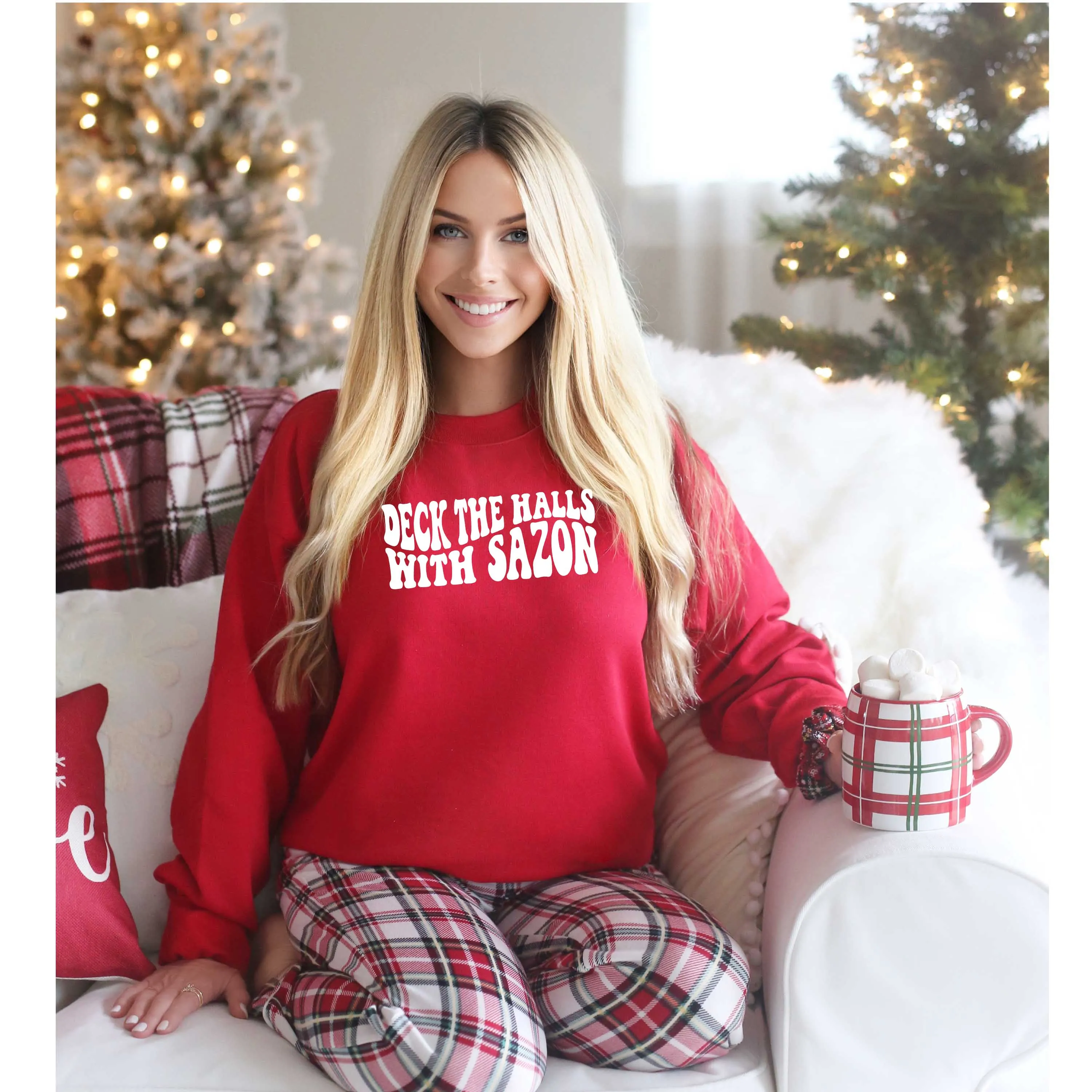 Deck the Halls with Sazón Sweatshirt | Festive Holiday Sweater with Latin Flavor