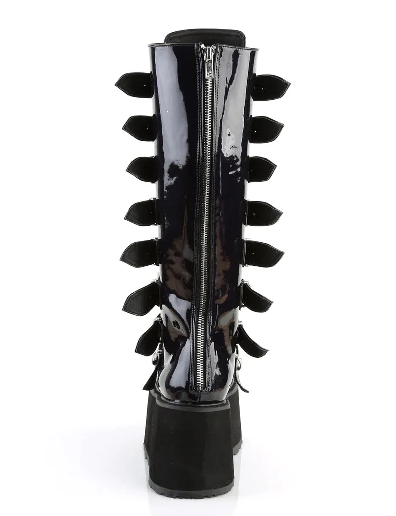 DEMONIA DAMNED-318 - BLACK HOLOGRAM VEGAN LEATHER ✰ PRE ORDER ✰