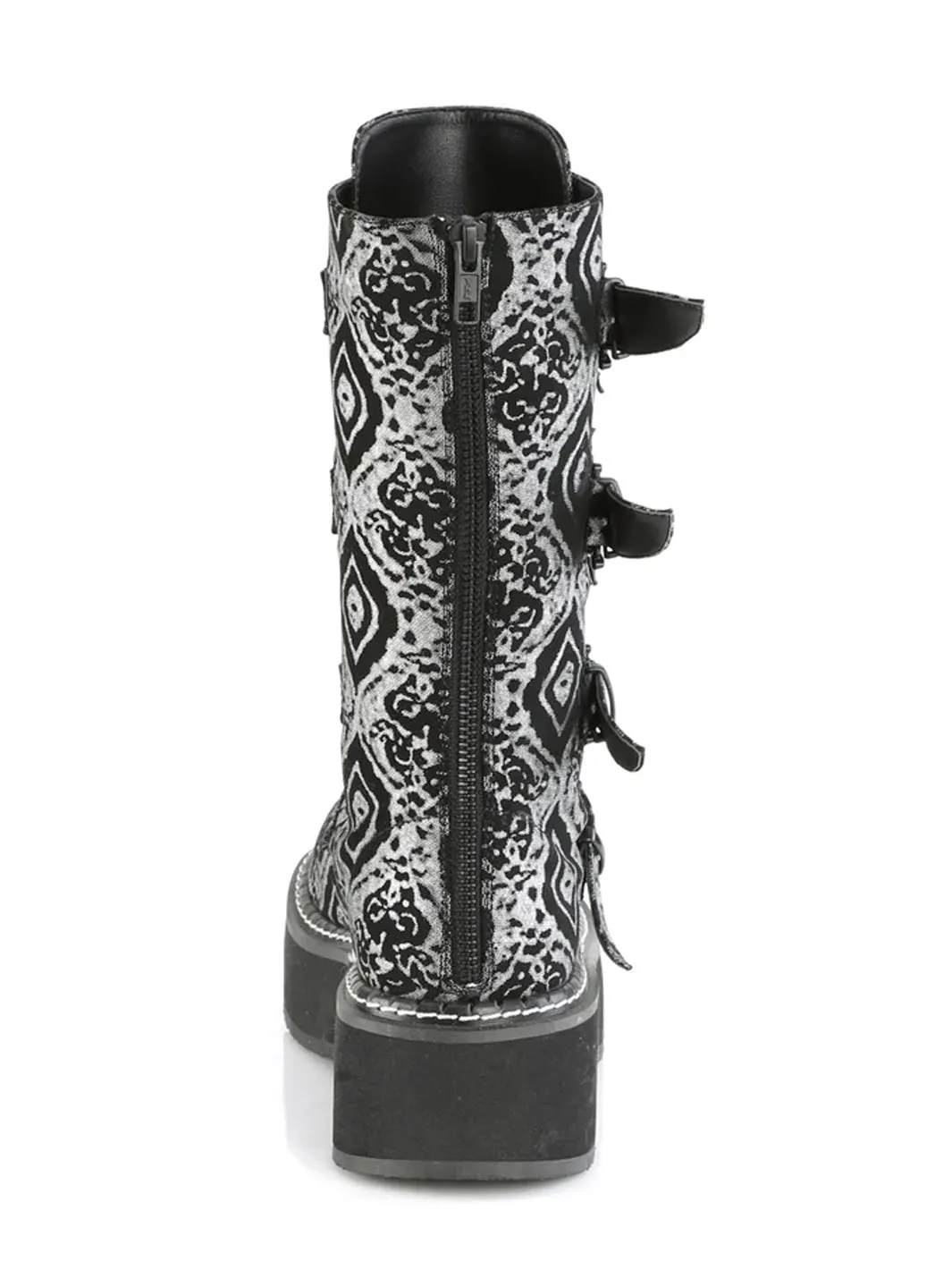 DEMONIA EMILY-322 - BLACK SILVER FAUX NUBUCK LEATHER ✰ PRE ORDER ✰
