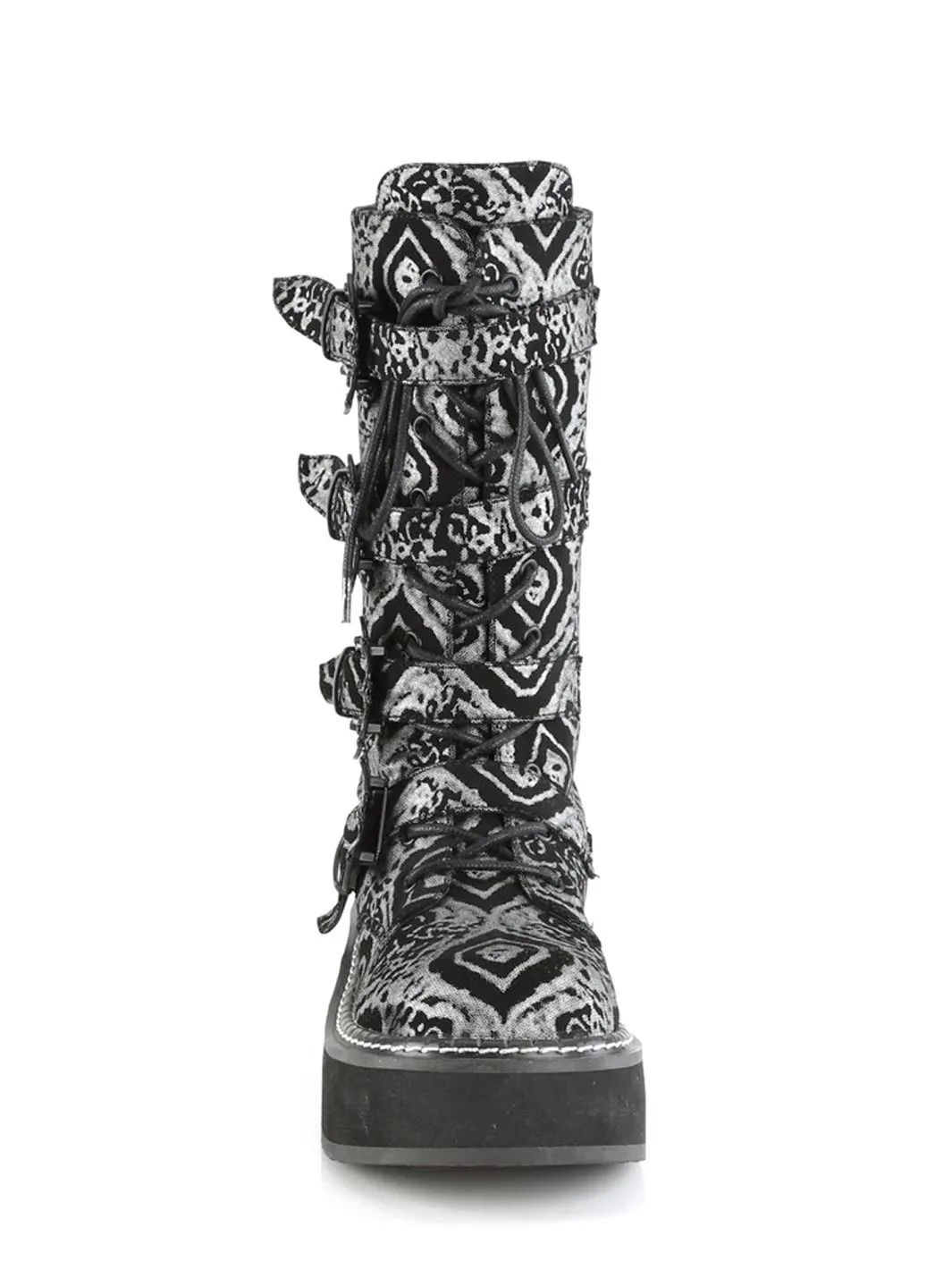 DEMONIA EMILY-322 - BLACK SILVER FAUX NUBUCK LEATHER ✰ PRE ORDER ✰