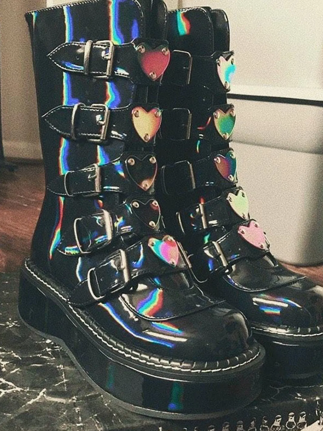 DEMONIA EMILY-330 - BLACK HOLOGRAM ✰ PRE ORDER ✰