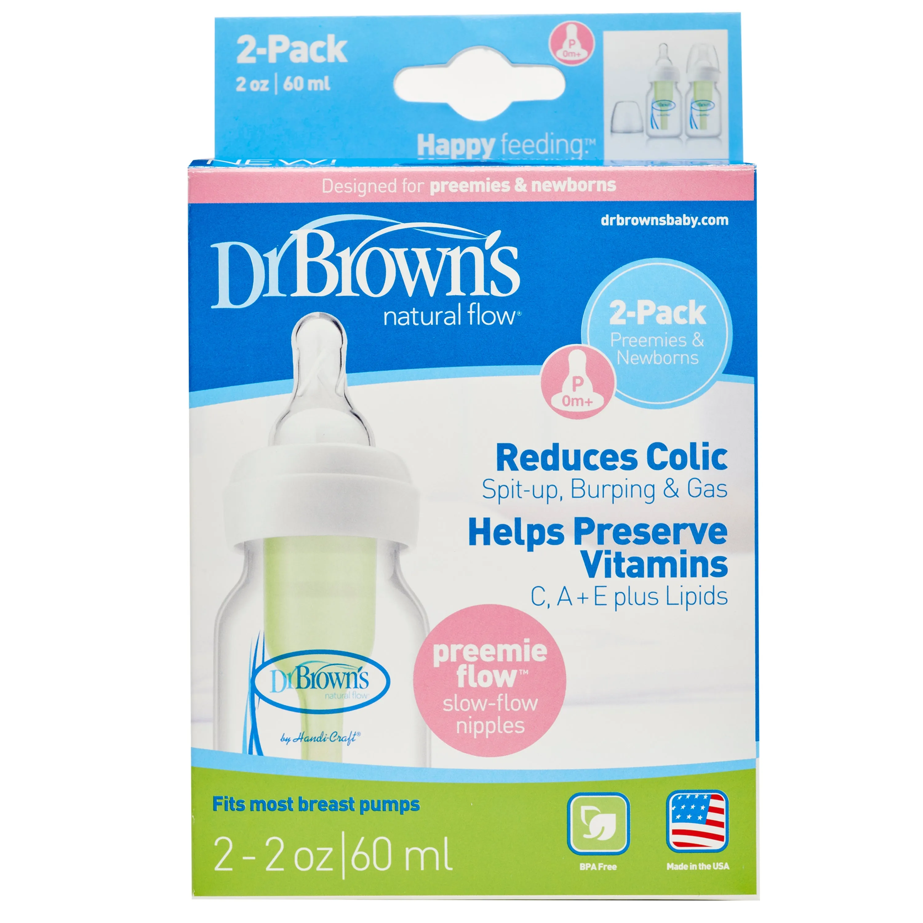 Dr. Brown's 2-Pack 2oz Bottle Set - Preemie