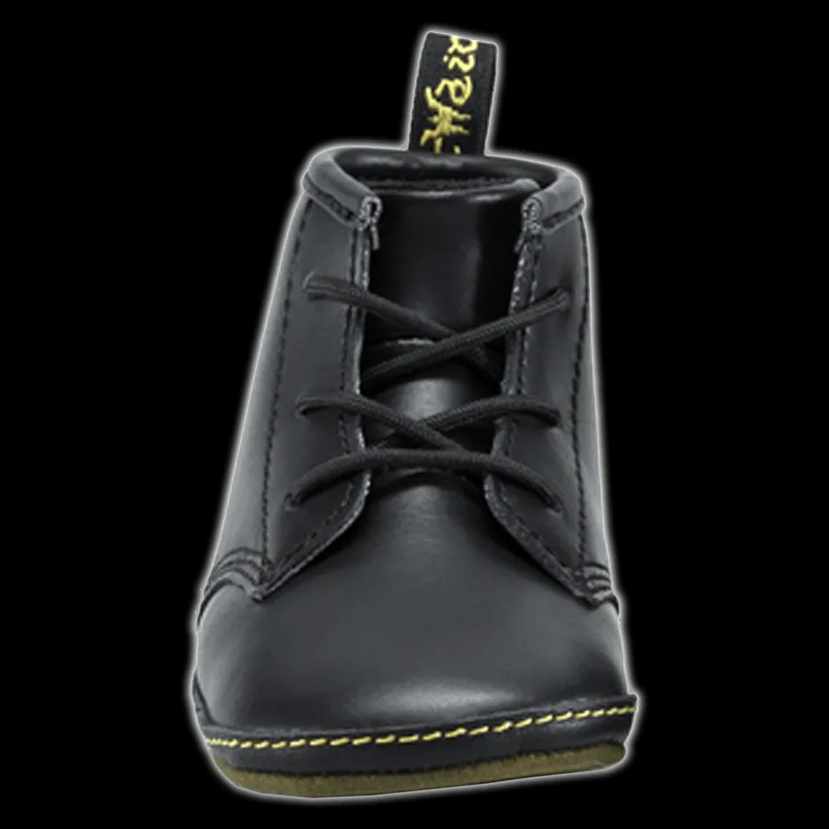 Dr Martens - Newborn Black Leather Crib Shoe
