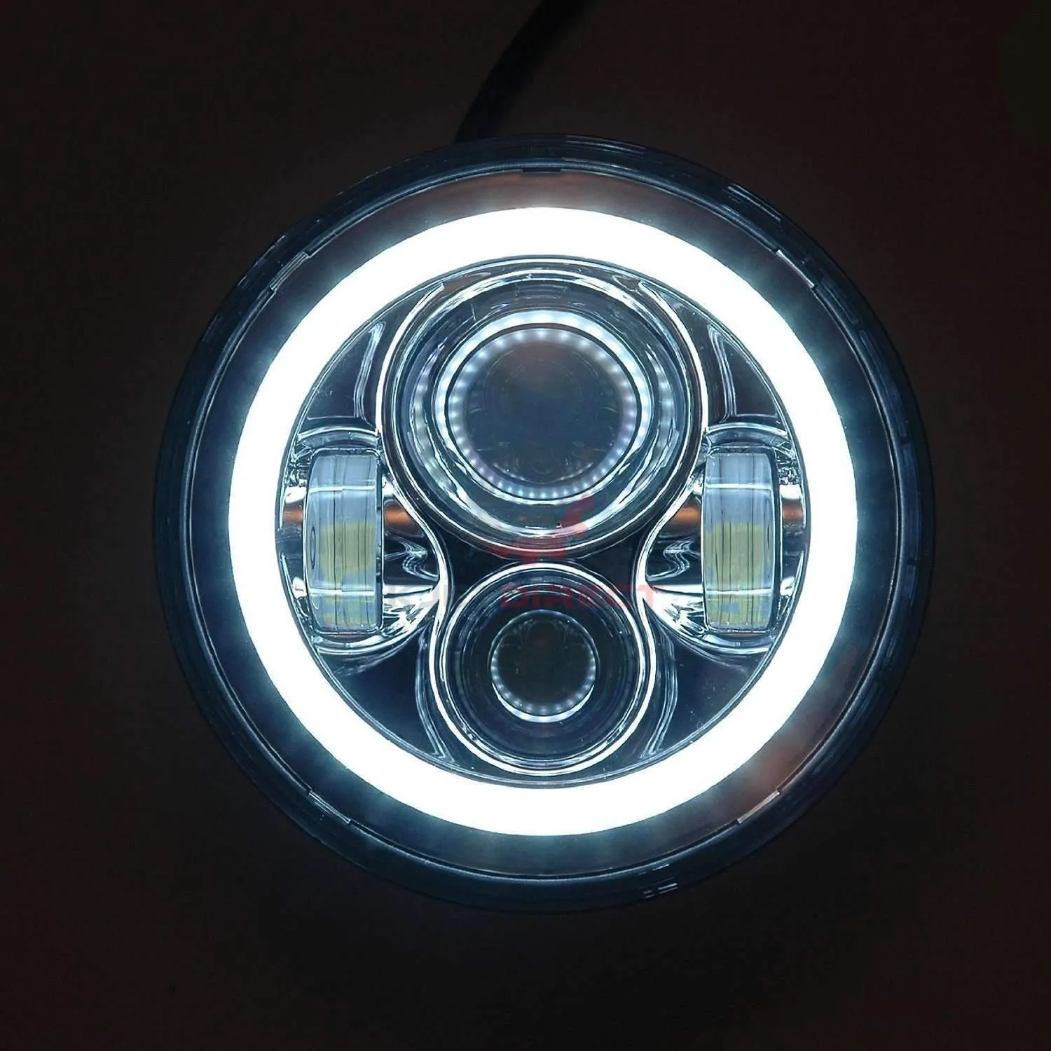 Eagle Lights 7" LED Headlight Kit for Jeeps with White LED Halo Rings - Double Pack