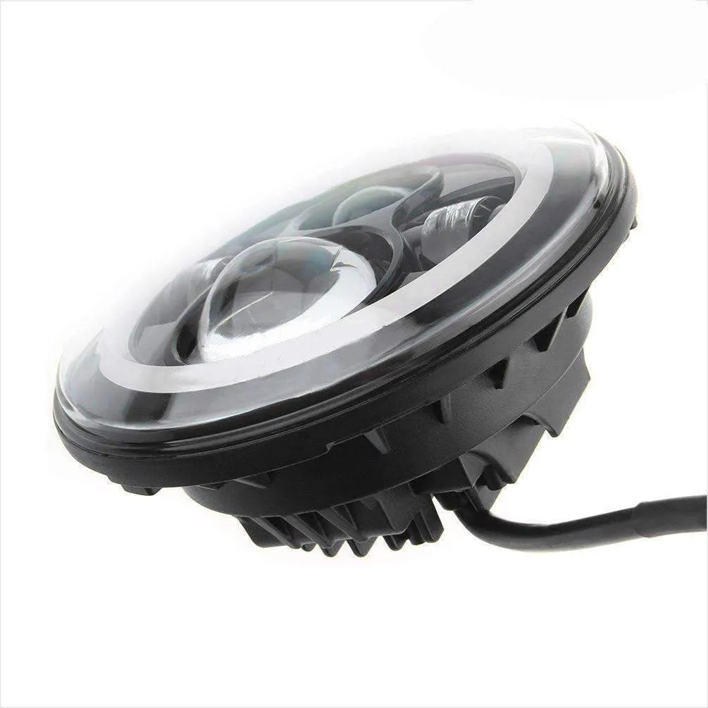Eagle Lights 7" LED Headlight Kit for Jeeps with White LED Halo Rings - Double Pack