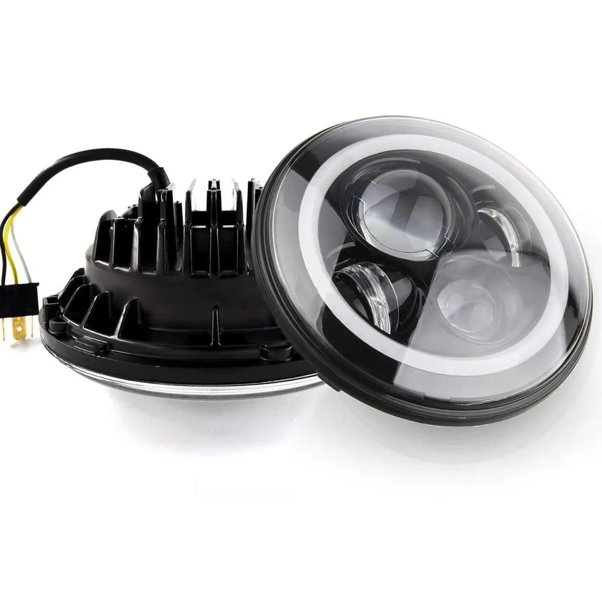 Eagle Lights 7" LED Headlight Kit for Jeeps with White LED Halo Rings - Double Pack