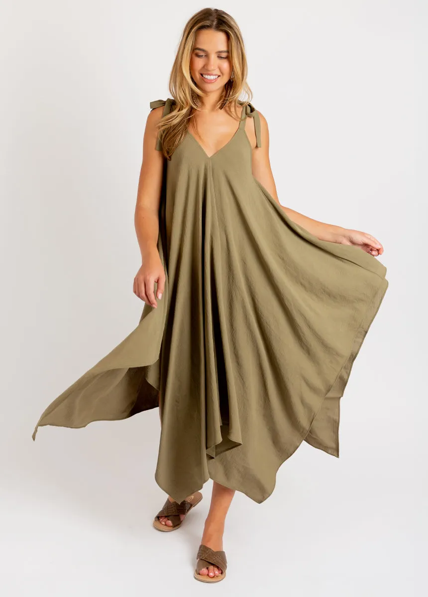 Ellio Dress in Olive Ash