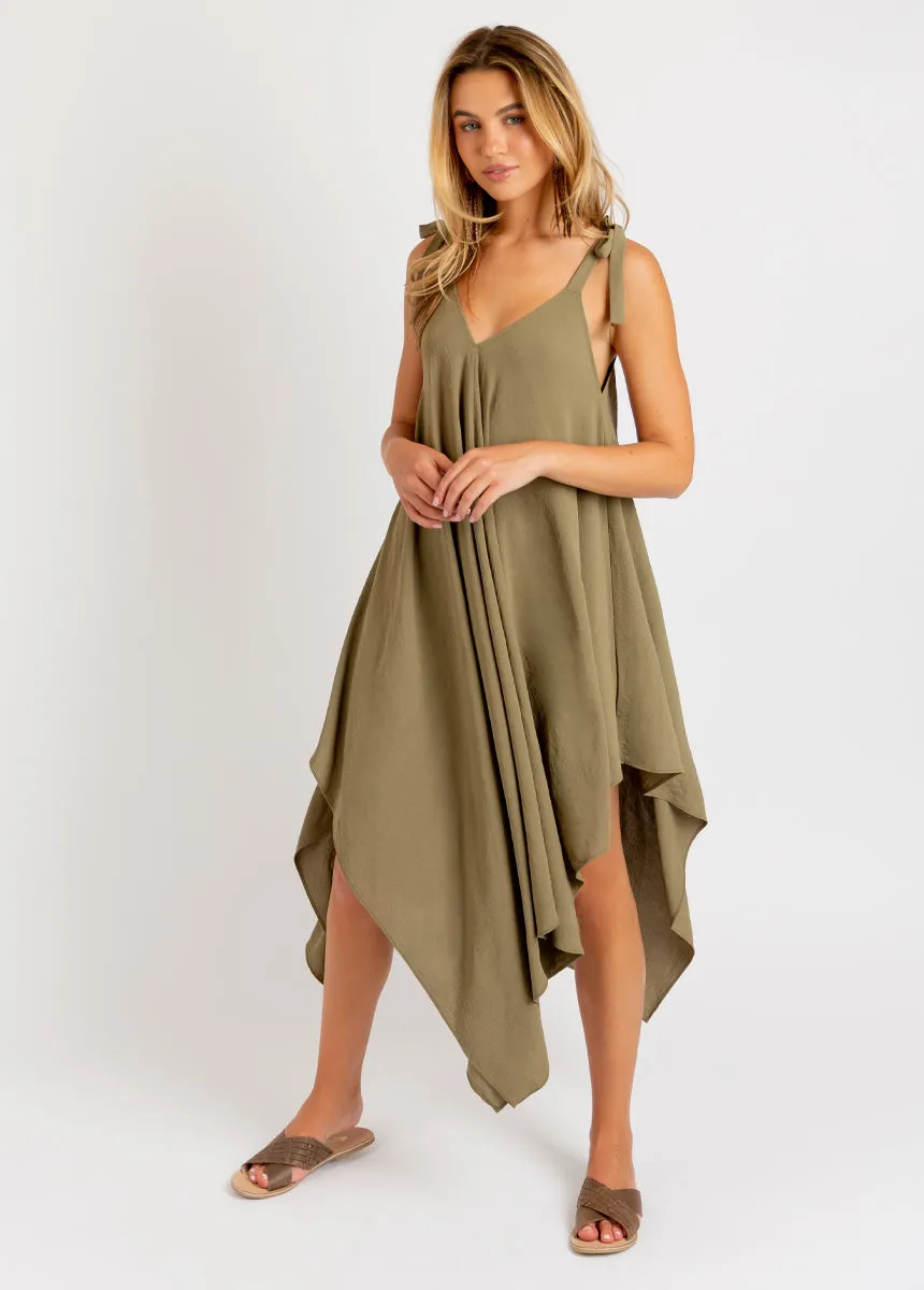 Ellio Dress in Olive Ash