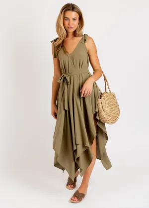 Ellio Dress in Olive Ash