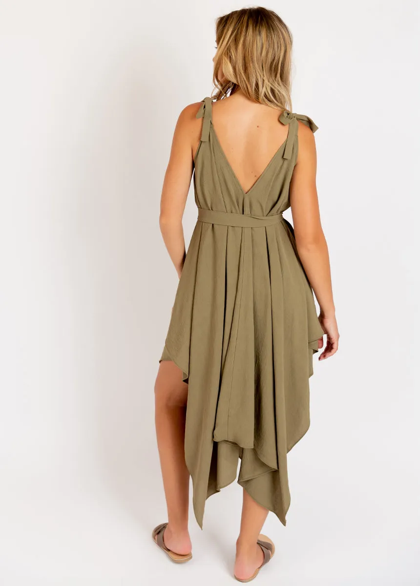 Ellio Dress in Olive Ash