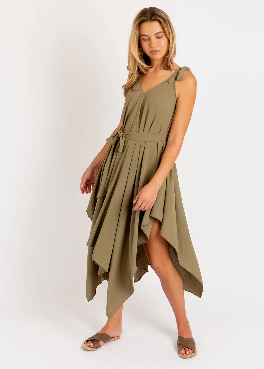 Ellio Dress in Olive Ash