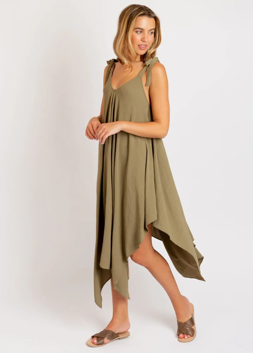 Ellio Dress in Olive Ash