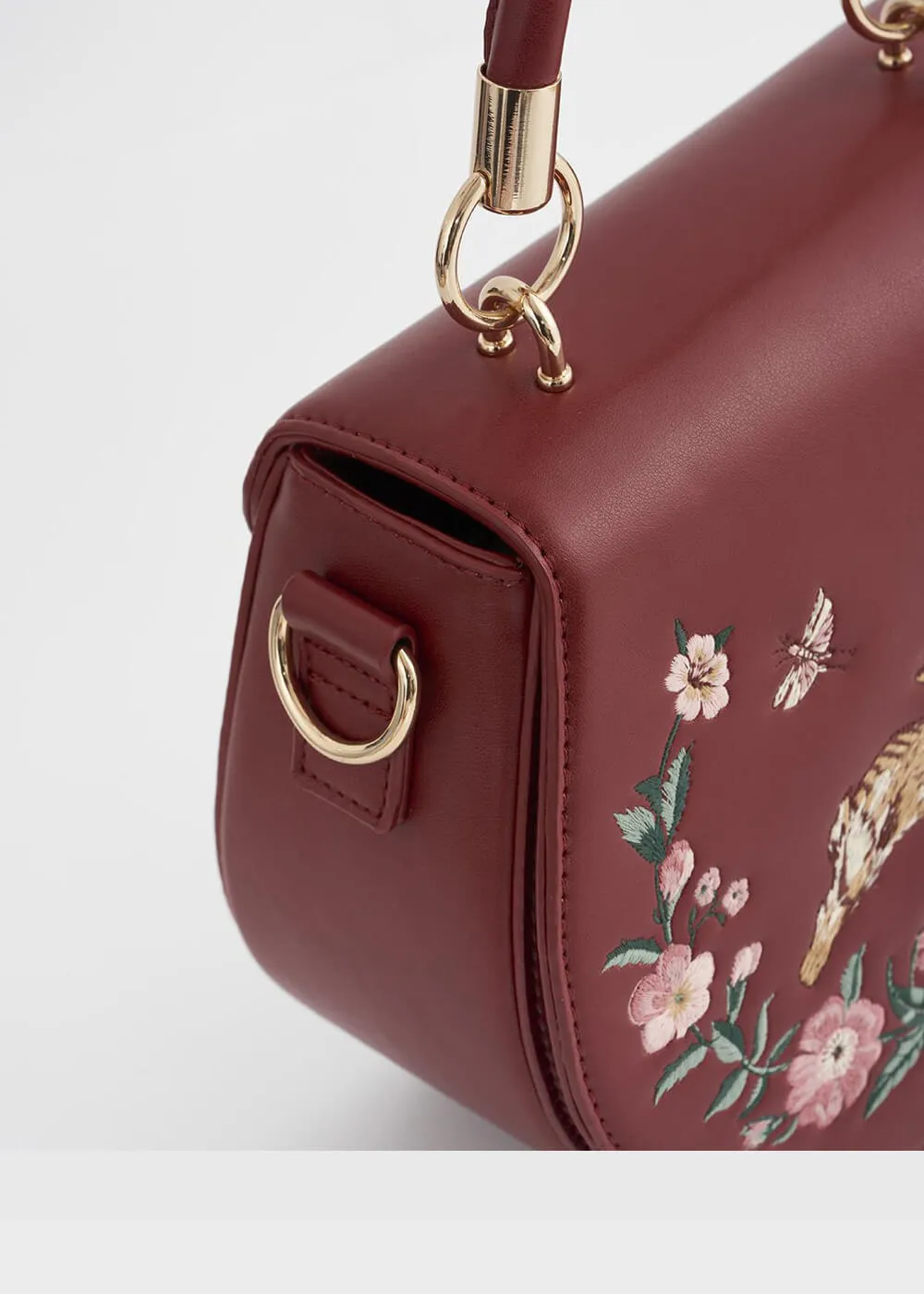 Fable England Running Bunny Saddle Bag Burgundy