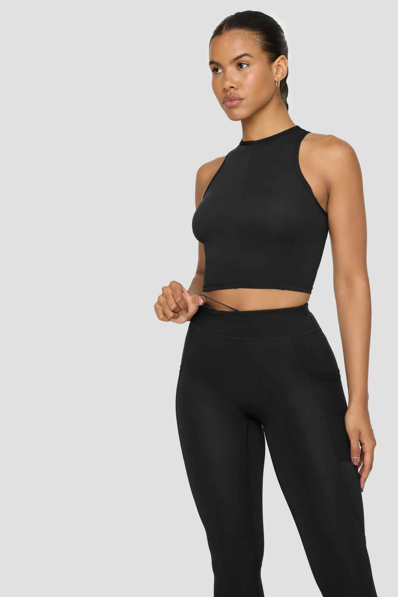 FORMTECH HIGH WAISTED ADJUSTER RUNNING LEGGING - BLACK