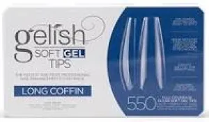 Gelish - Full Cover Soft Gel Tips - Long Coffin 550pc