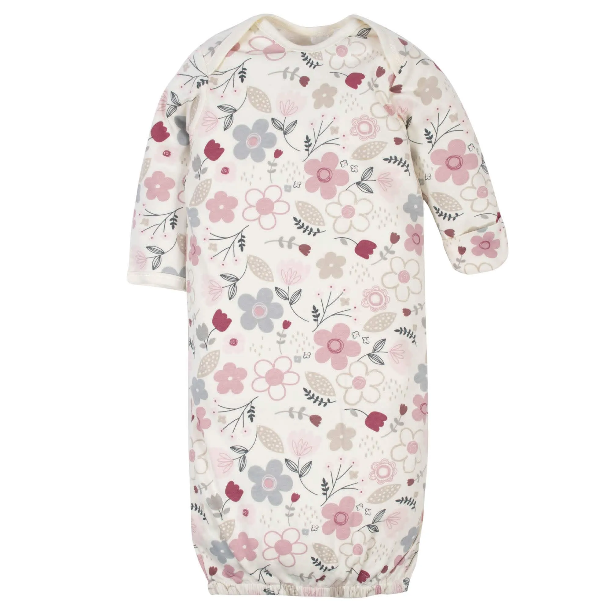 Gerber® Organic 3-Piece Baby Girls Flowers & Leaves Gown Starter Set