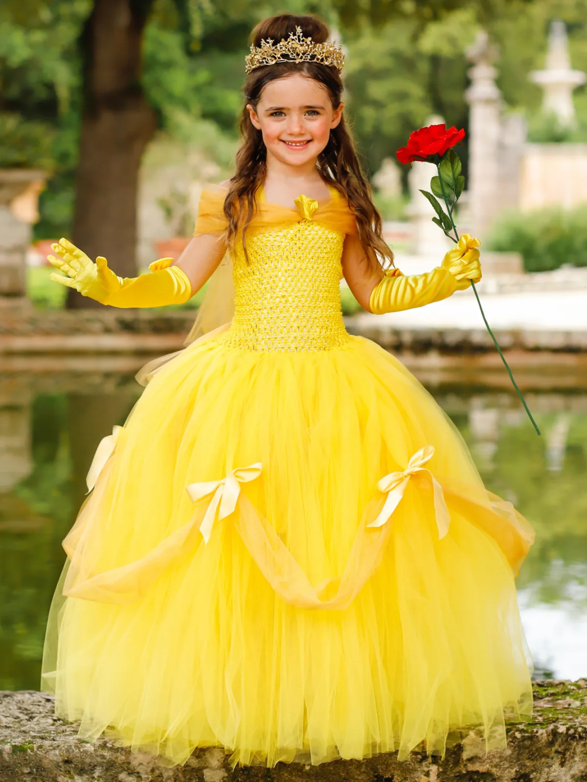 Girls Deluxe Magical Belle Costume Dress