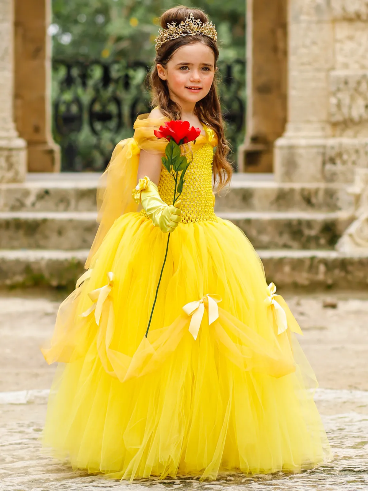 Girls Deluxe Magical Belle Costume Dress