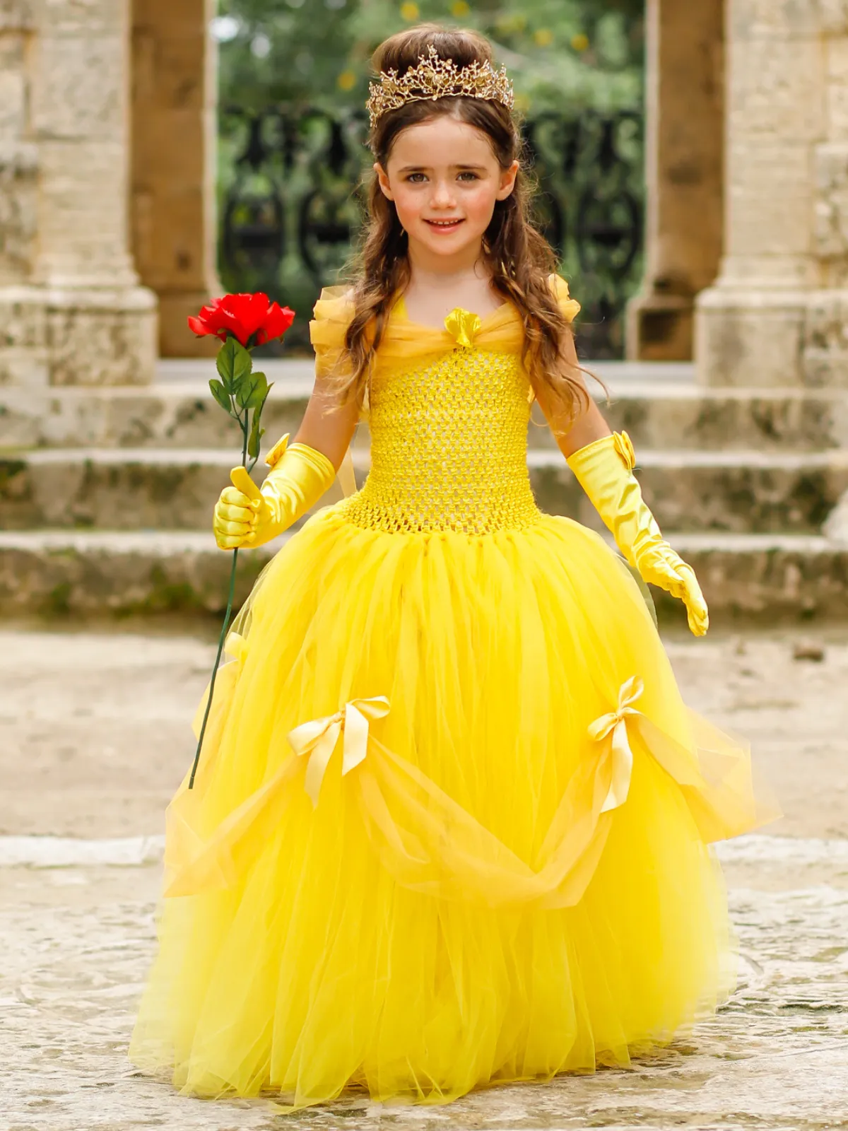Girls Deluxe Magical Belle Costume Dress