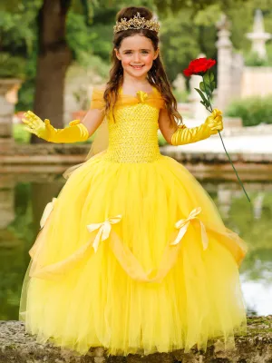 Girls Deluxe Magical Belle Costume Dress