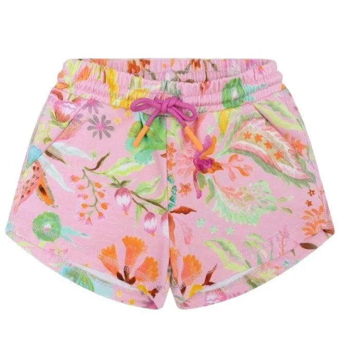 Girls Pink Cuban Sits Short Set