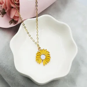 Gold Plated Yellow Flower Pendant