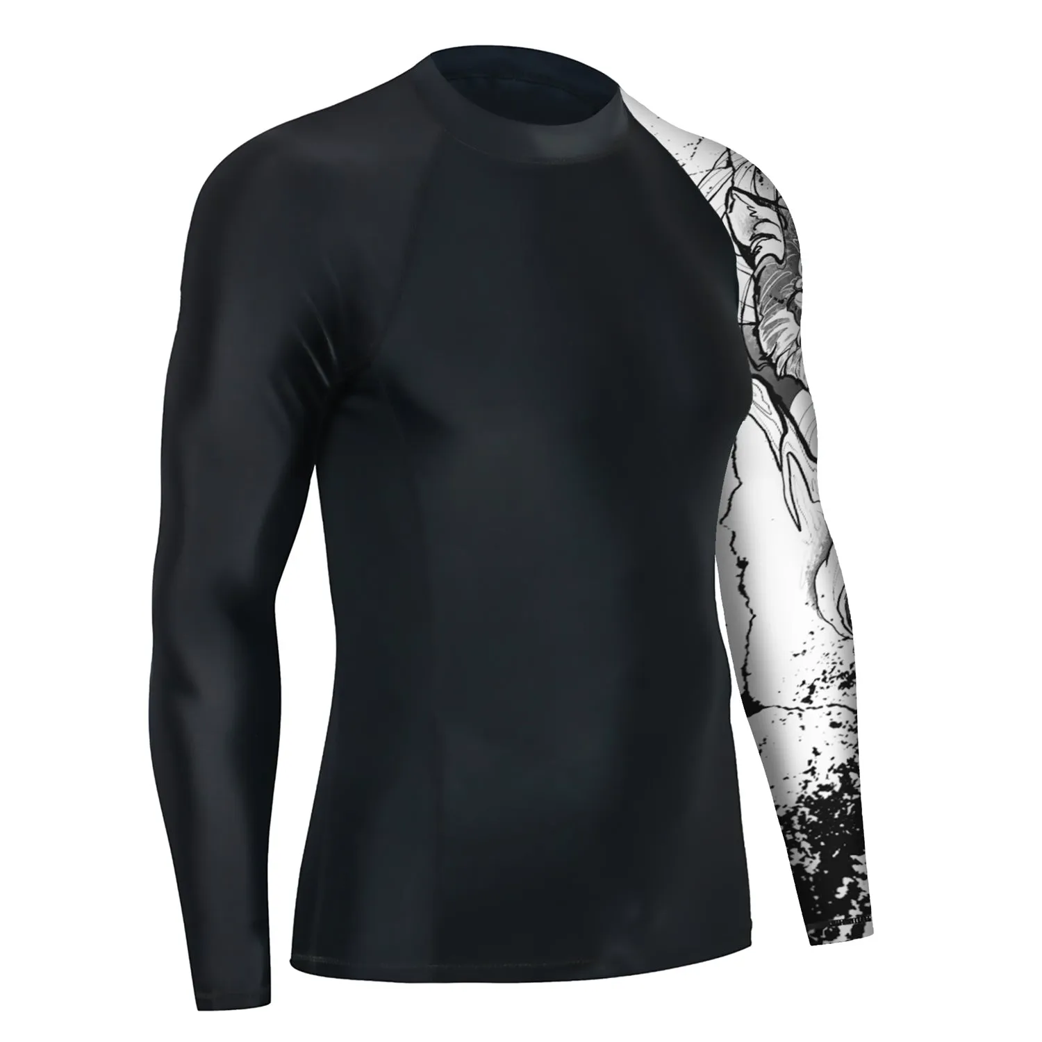 Graphic 2.0 UPF50  Long Sleeve Rash Guard for Men - Tattoo Wolf