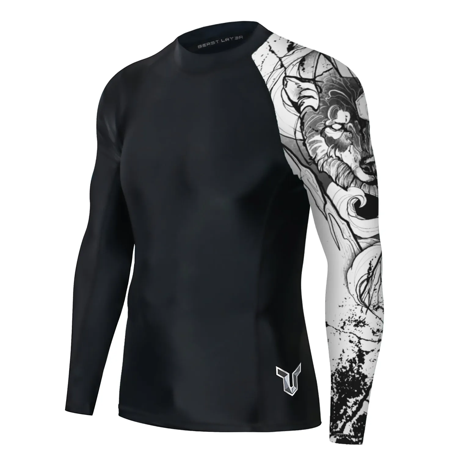 Graphic 2.0 UPF50  Long Sleeve Rash Guard for Men - Tattoo Wolf
