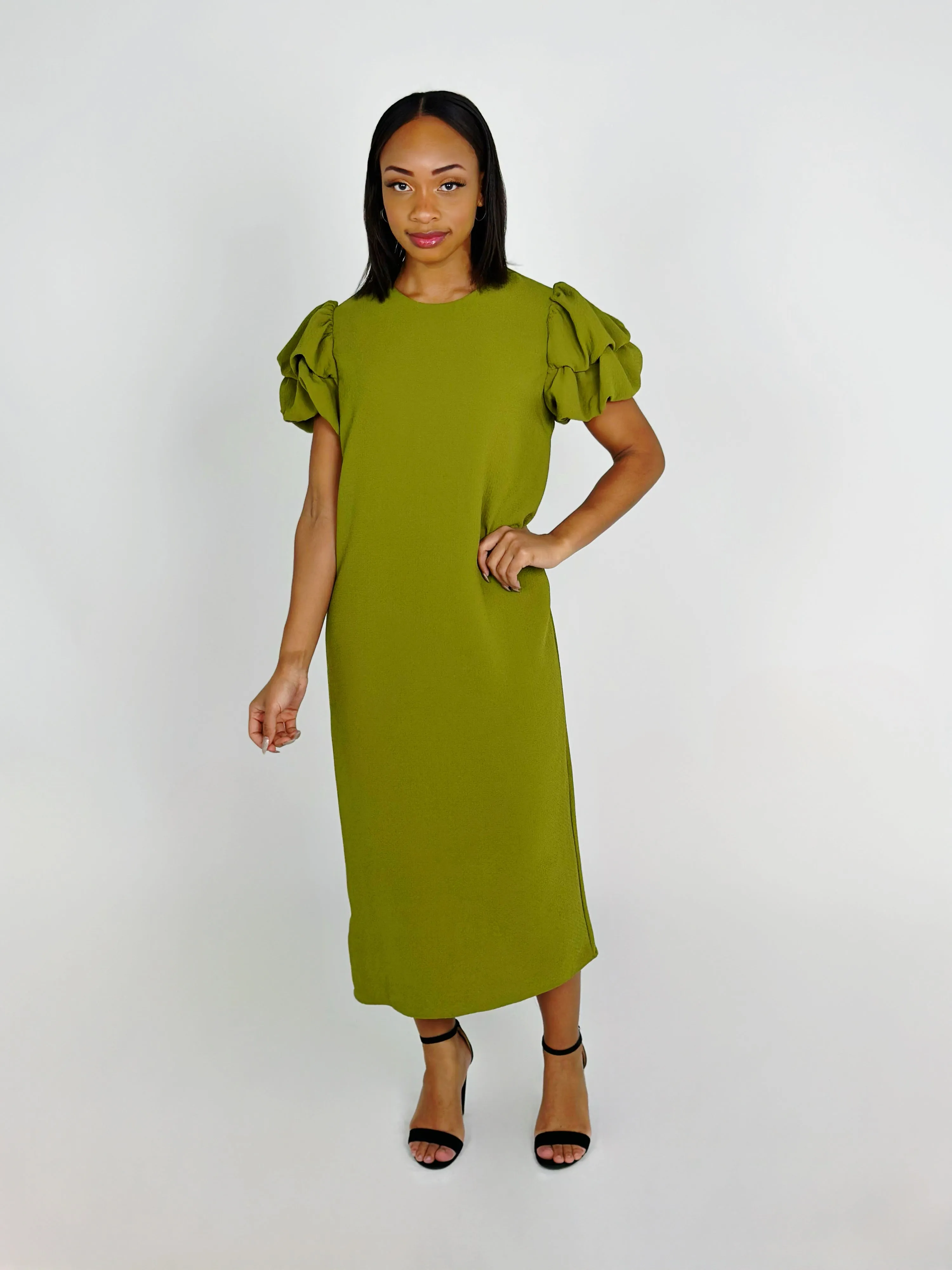 Green Round Neck Dress