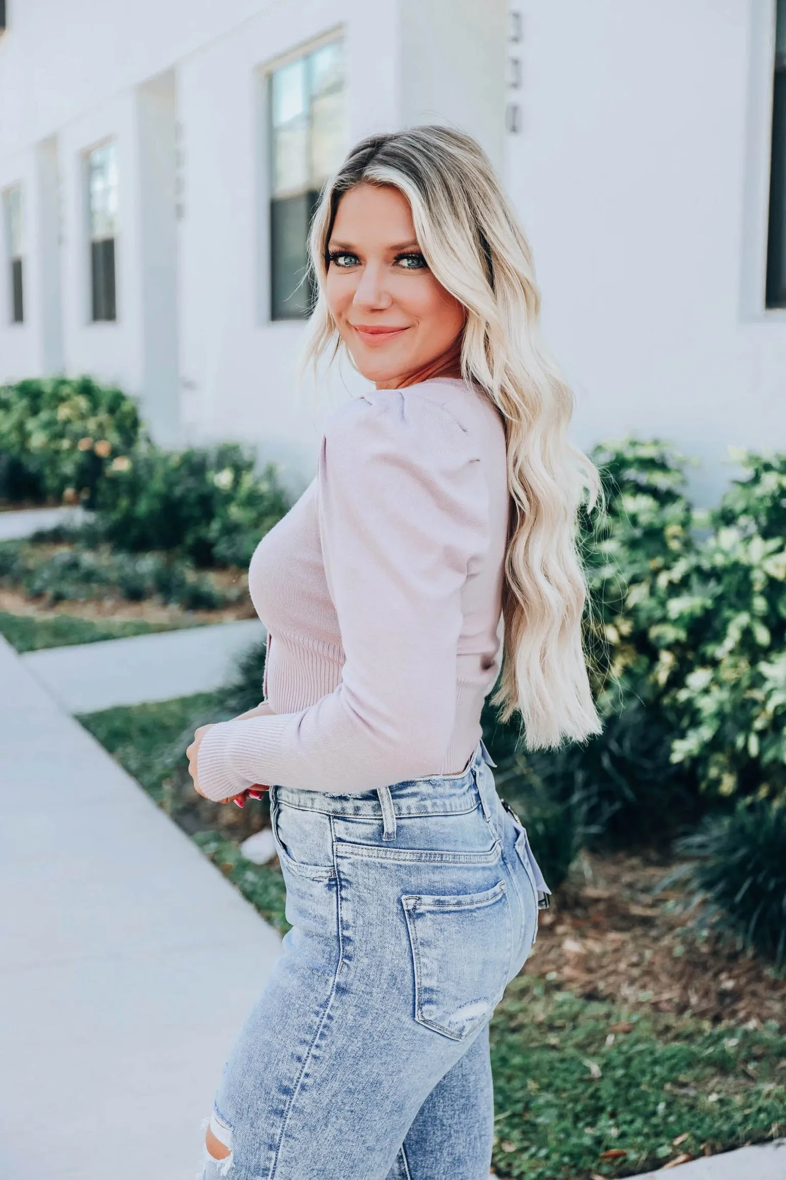 Hello Spring V-Neck Cardigan - Lavender