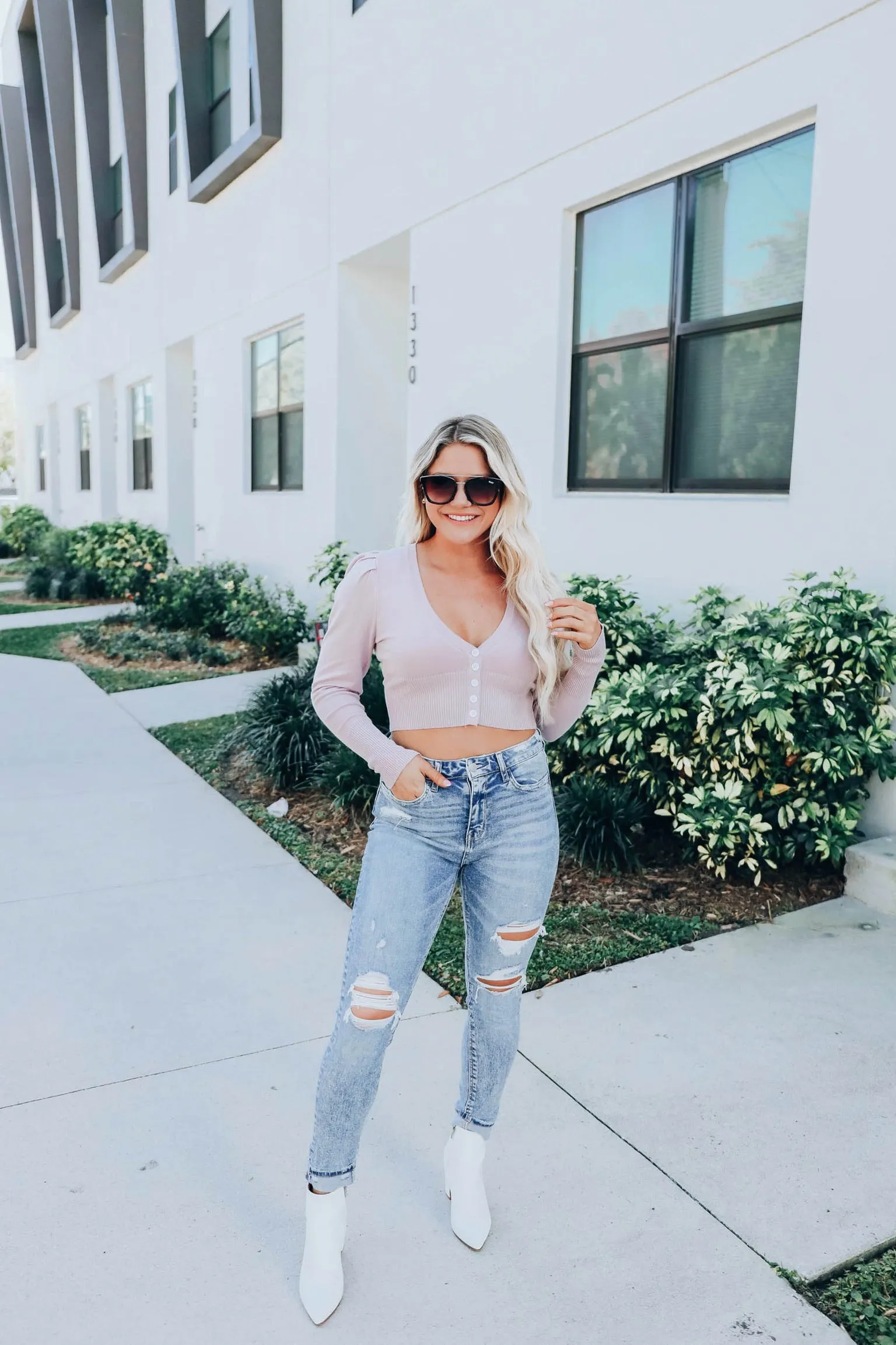 Hello Spring V-Neck Cardigan - Lavender