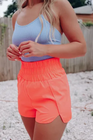 Homestretch Active Shorts - Neon Peach