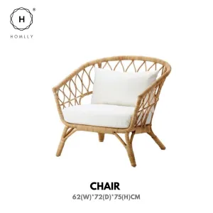 Homlly Hand Woven Natural Rattan Cane Chair