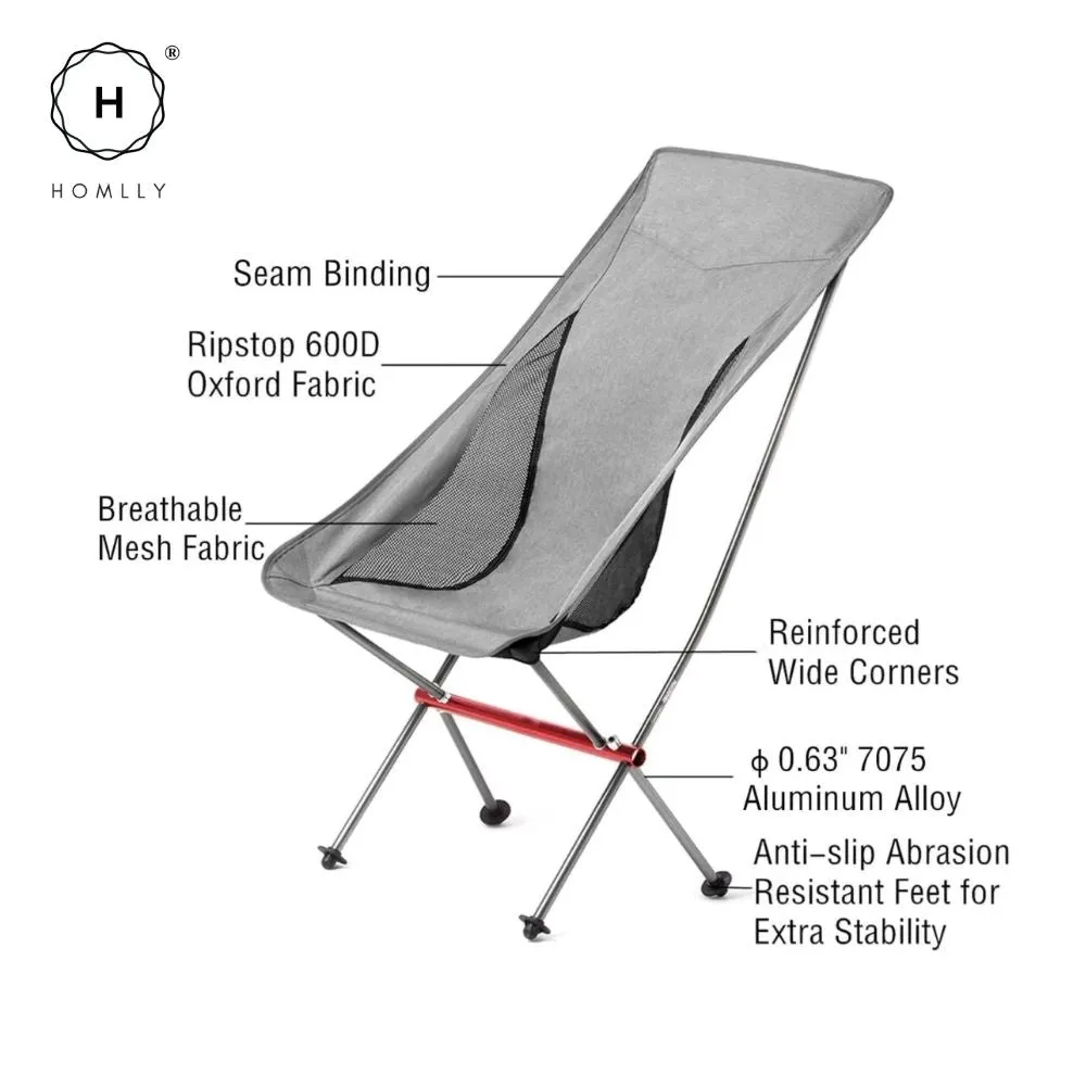 Homlly Ultralight Portable Outdoor Camping Folding Chair