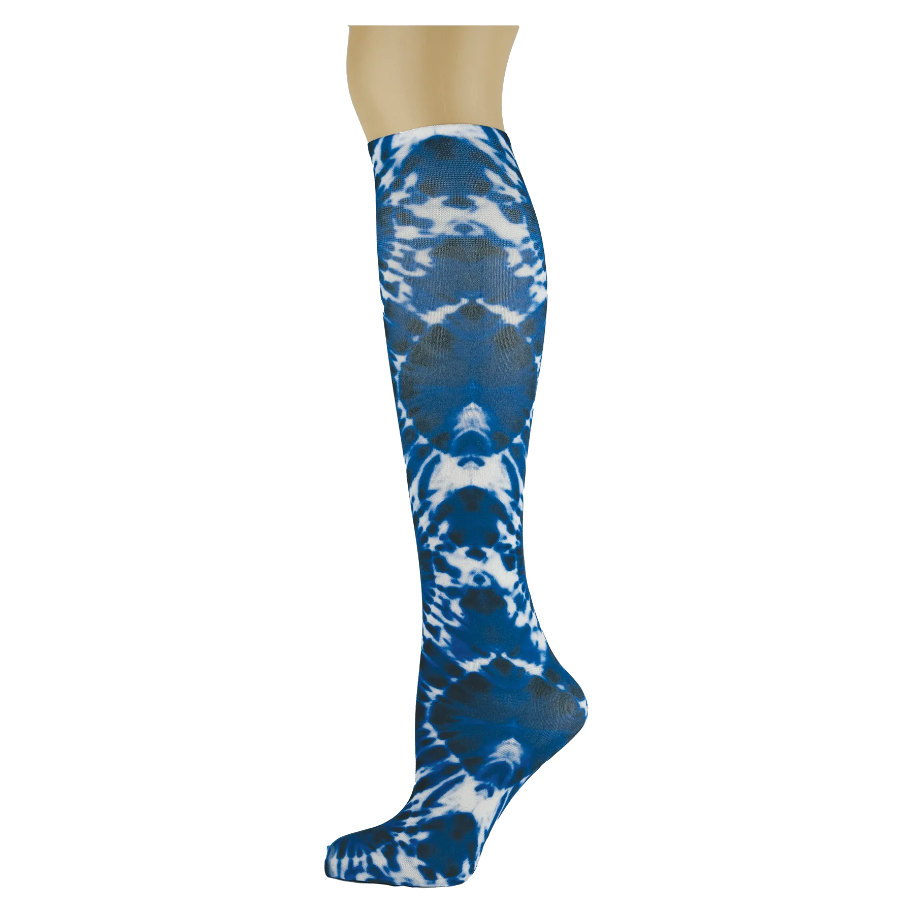Indigo Tie Dye Adult Knee Highs