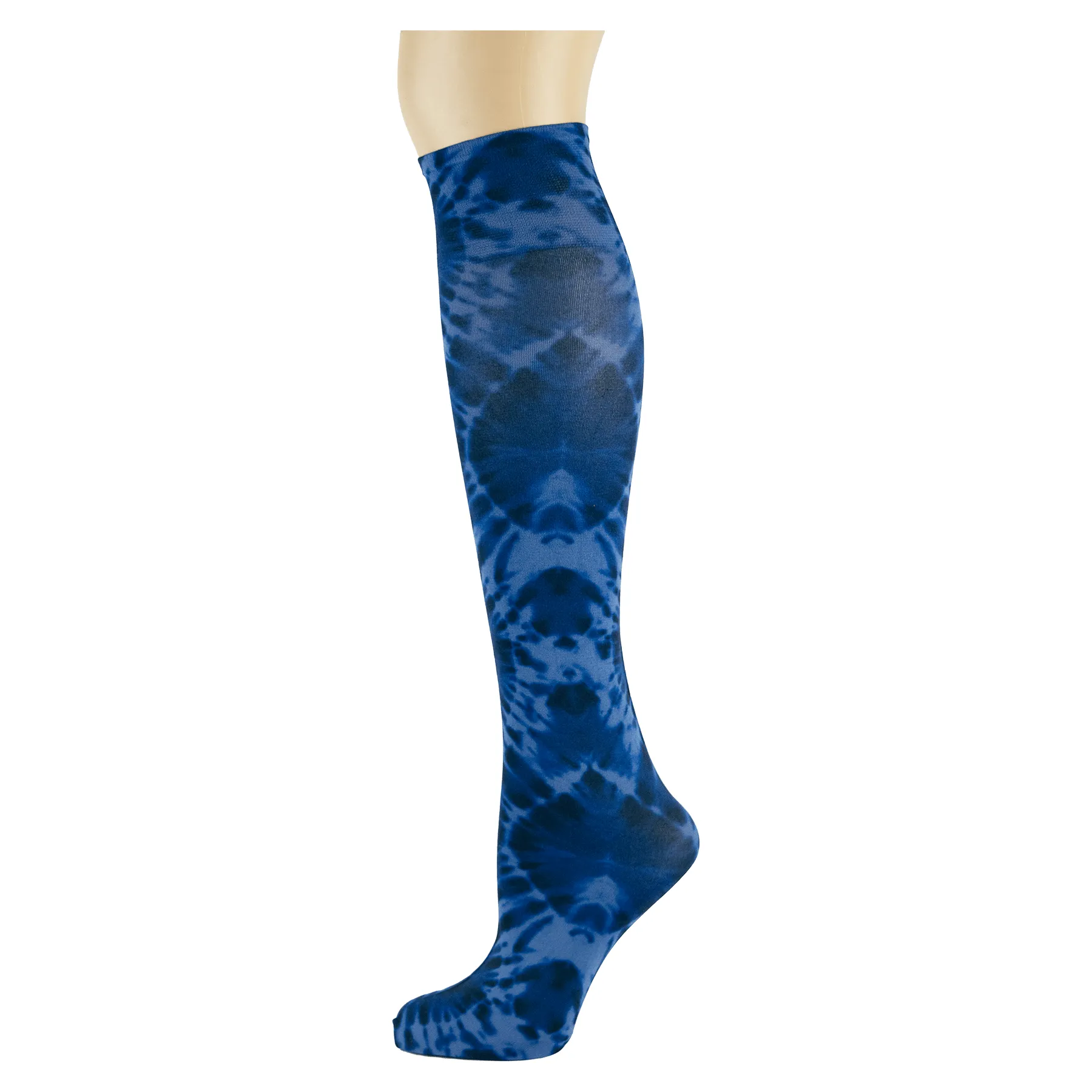 Indigo Tie Dye Adult Knee Highs