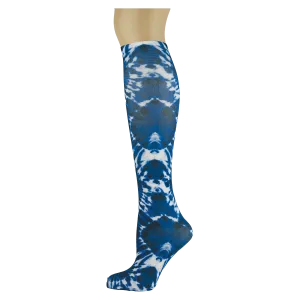 Indigo Tie Dye Adult Knee Highs