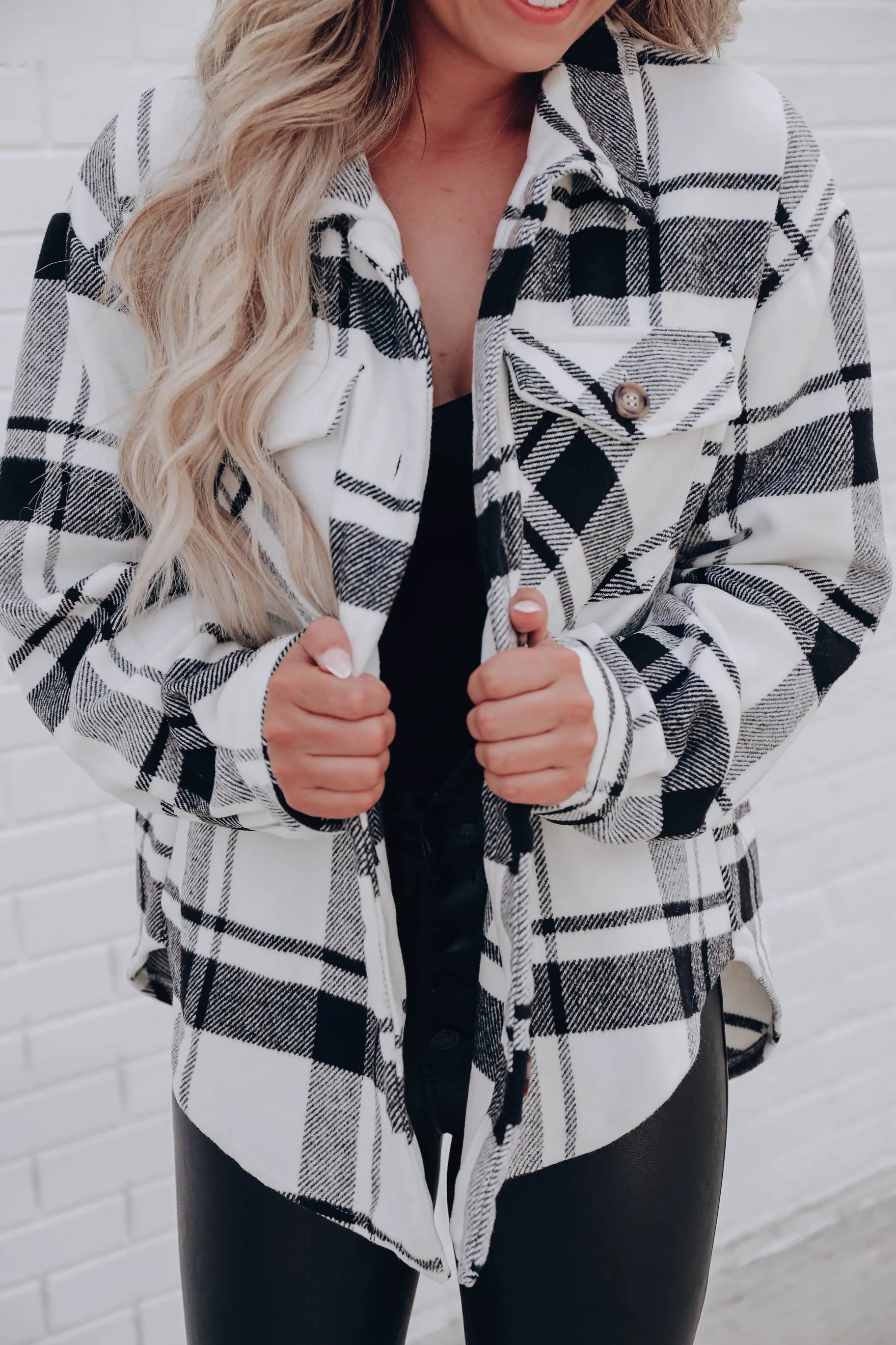 Jadis Plaid Shacket - Black/White