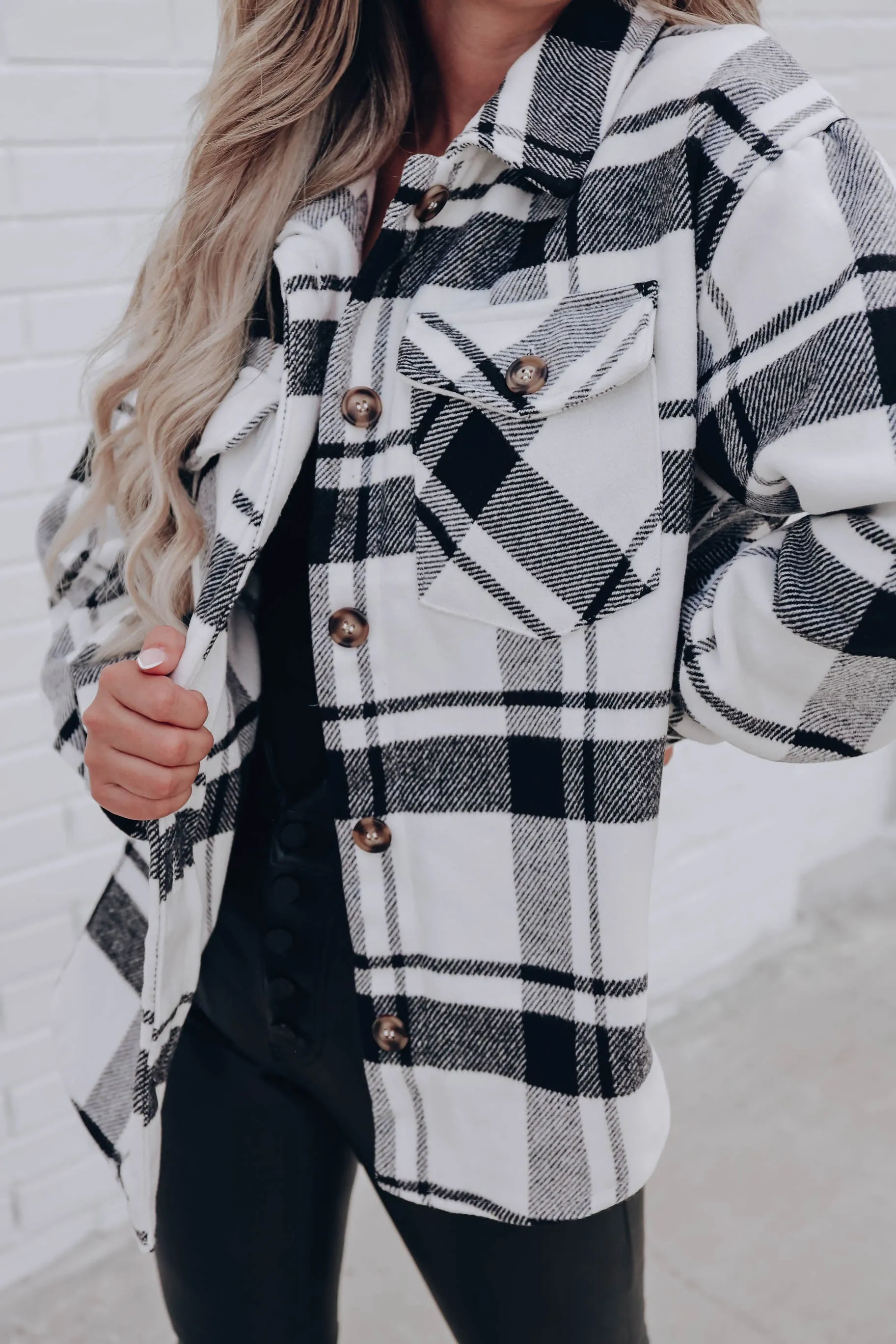 Jadis Plaid Shacket - Black/White